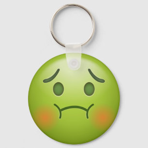 Kranke Anmerkung Emoji stellen gegenüber Schlüsselanhänger