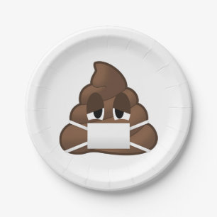 Kranke Maske kacken Emoji Pappteller