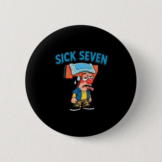 Kranke Sieben Lustiges Meme 67 Sechs Sieben Hallow Button (Vorderseite)
