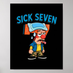 Kranke Sieben Lustiges Meme 67 Sechs Sieben Hallow Poster