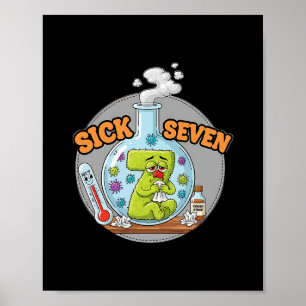 Kranke Sieben Lustiges Meme 67 Sechs Sieben Wortsp Poster