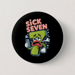Kranke Sieben Meme-Shirt Sechs Sieben Lustiger Wor Button