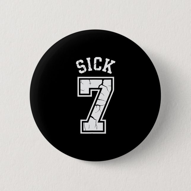 Kranke Sieben Meme T-Shirt Sechs Sieben Spaß  Button (Vorderseite)