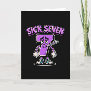 Kranke Sieben Meme T-Shirt Six Seven Spaß Wortspie Karte