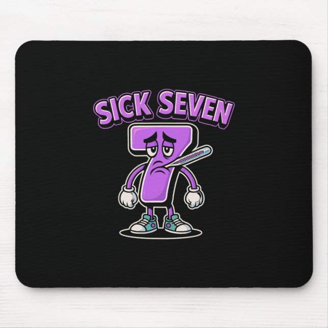 Kranke Sieben Meme Tee Sechs Sieben Lustiger Wortw Mousepad (Vorne)