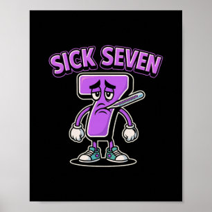 Kranke Sieben Meme Tee Sechs Sieben Lustiger Wortw Poster