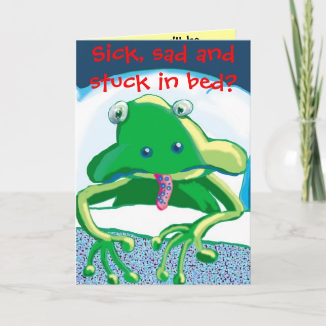 kranke traurige Frosch, Sick, traurig und stecken  Karte (Vorderseite)