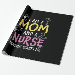 Krankengeschenk Ich bin eine Mama und Krankenschwe Geschenkpapier