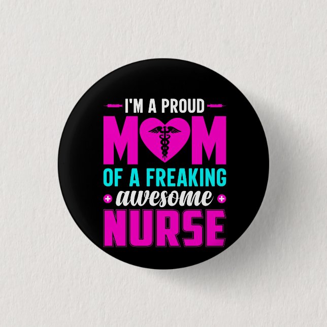 Krankengeschenk Ich bin eine stolze Mama der Krank Button (Vorderseite)