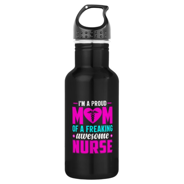 Krankengeschenk Ich bin eine stolze Mama der Krank Edelstahlflasche (Vorderseite)
