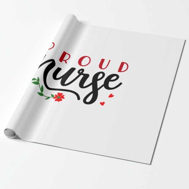 Krankengeschenk Proud Nurse Geschenkpapier (Ungerollt)
