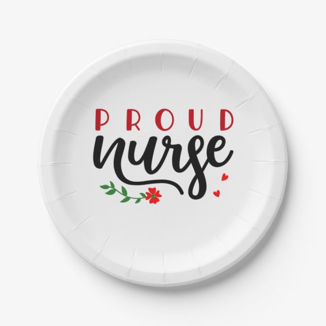Krankengeschenk Proud Nurse Pappteller (Vorderseite)
