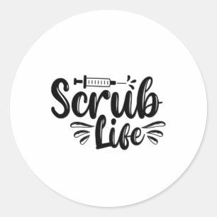 Krankengeschenk Scrub Life Runder Aufkleber