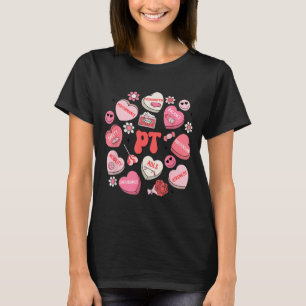 Krankengymnastik Groovy Valentinstag Herz Süßigkei T-Shirt