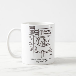 Krankenhaus-Auto-Parkthema Kaffeetasse