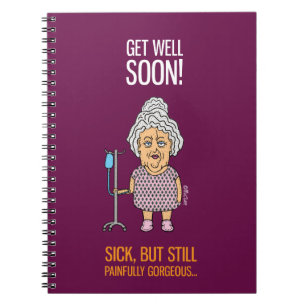 Krankenhausjournal - bald wieder gesund - Cartoon Notizblock