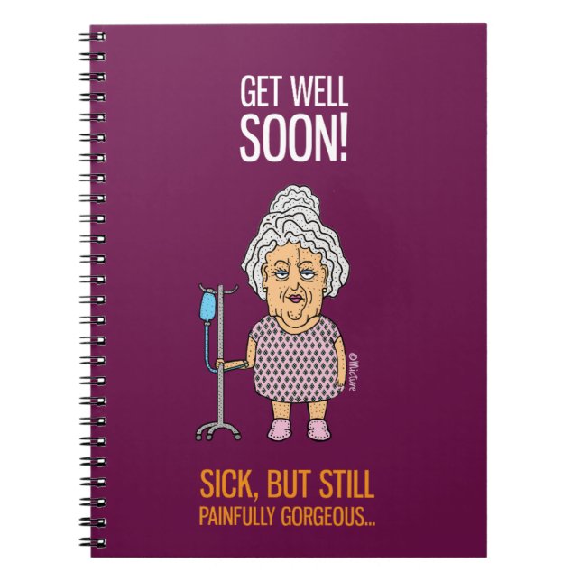 Krankenhausjournal - bald wieder gesund - Cartoon Notizblock (Vorderseite)