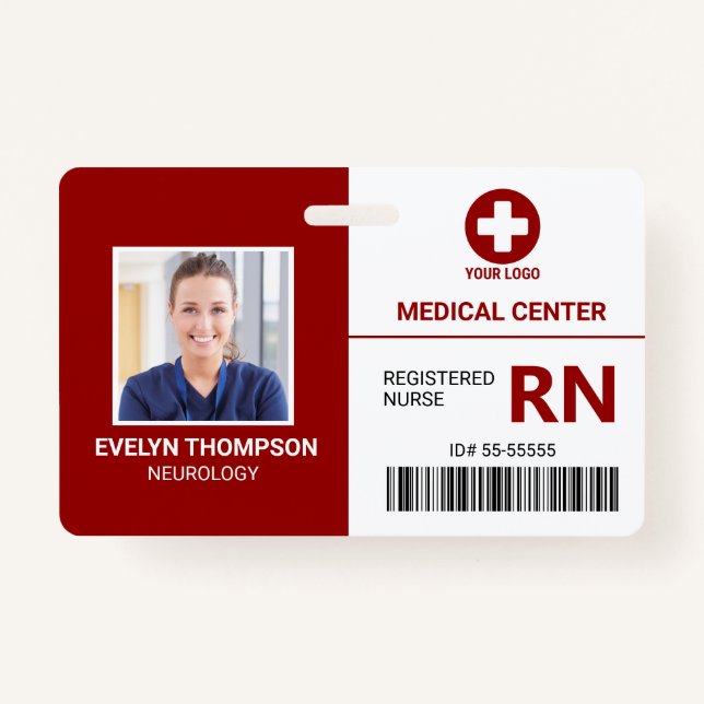 Krankenhausmedizinischer Mitarbeiter - Foto-ID des Ausweis (Vorderseite)