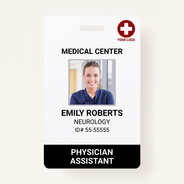 Krankenhausmedizinischer Mitarbeiter - Foto-ID des Ausweis (Vorderseite)