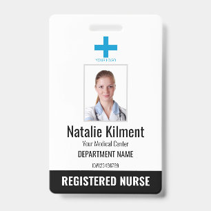 Krankenhausmitarbeiter Foto Name Logo Schwarzweiß Ausweis