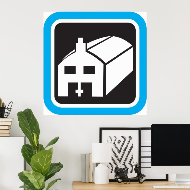 Krankenhausstall - Symbol für Minimalistische Gesu Poster (Von Creator hochgeladen)