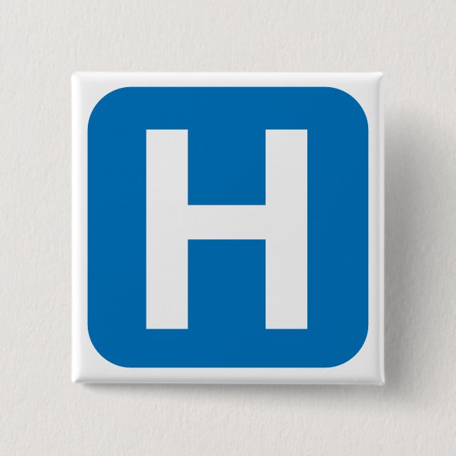 Krankenhaussymbol Button (Vorderseite)