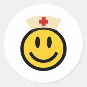 Krankenlächeln Runder Aufkleber