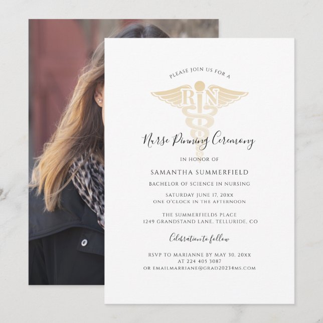 Krankenpflege Abschluss 2024 Foto Einladung (Vorne/Hinten)