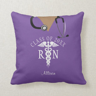 Krankenpflege Abschluss Lila Scrub Top Personalisi Kissen