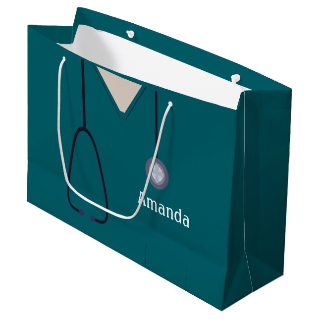 Krankenpflege Aquamarine LGB Große Geschenktüte (Vorderseite Schrägansicht)