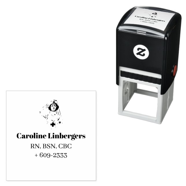 Krankenpflege, Briefmarke, Briefmarke-Taschenamper Permastempel (Beispiel)