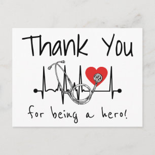 Krankenpflege Dr. Heart Stethoscope Pflege Vielen Postkarte