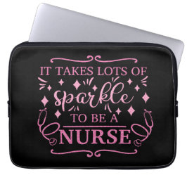 Krankenpflege Elegante Rosa Girly Glitzer Laptopschutzhülle