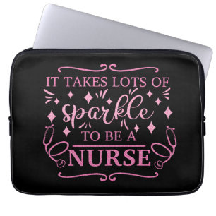 Krankenpflege Elegante Rosa Girly Glitzer Laptopschutzhülle