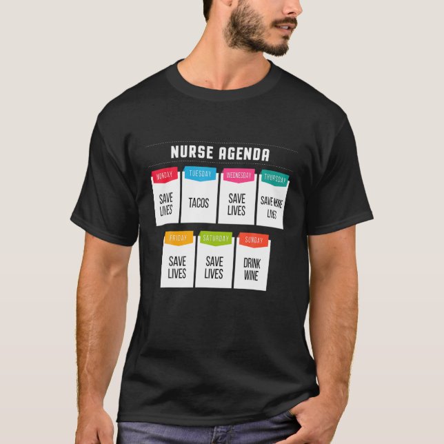 Krankenpflege Funny Nurse Agenda RN Medizin Doc T-Shirt (Vorderseite)