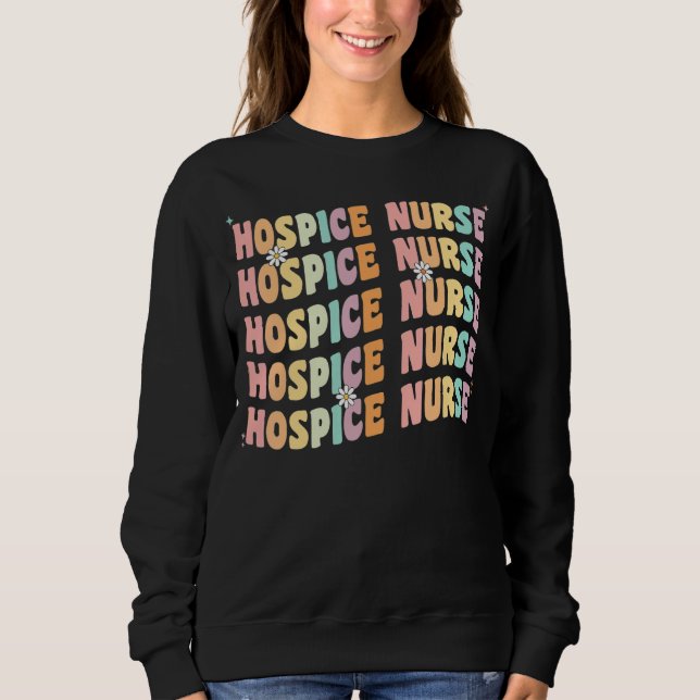 Krankenpflege für Frauen Retro Groovy Hospi Sweatshirt (Vorderseite)