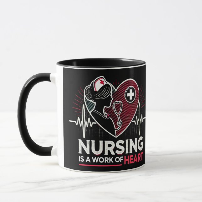 Krankenpflege ist ein Werk des Herzens Tasse (Links)