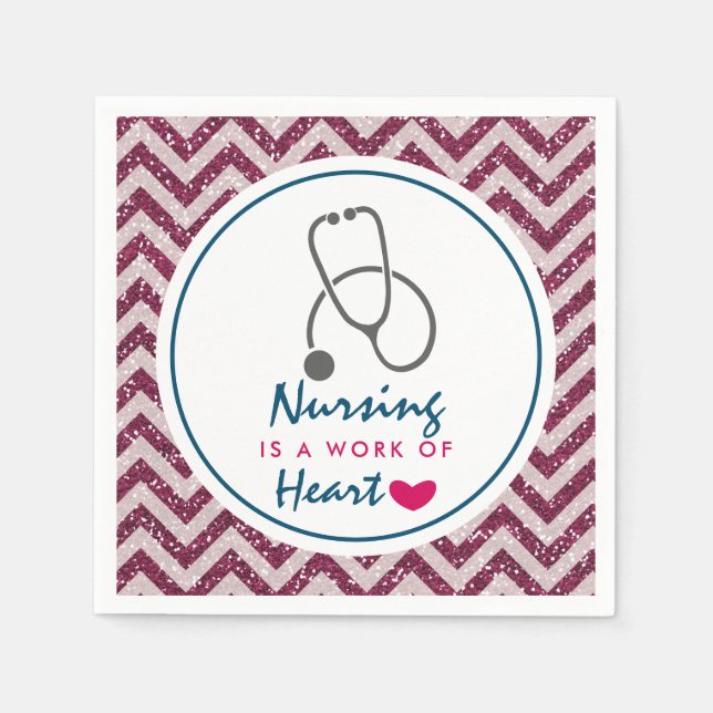 Krankenpflege ist ein Werk von Heart Sprichwort w/ Serviette (Vorderseite)