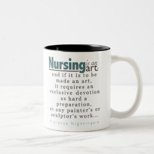 Krankenpflege ist eine Kunst-Tasse Zweifarbige Tasse