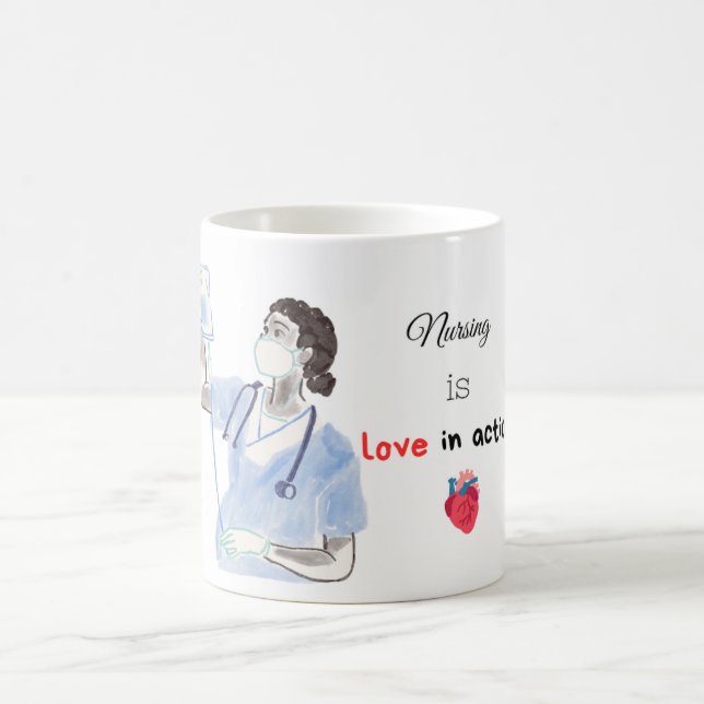 Krankenpflege ist Liebe in Aktion - Krankenpflege  Kaffeetasse (Mittel)