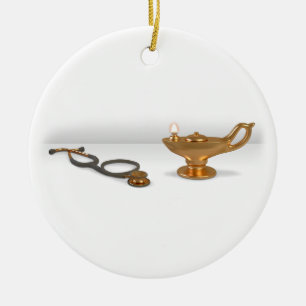 Krankenpflege-Lampe und Stethoskop Keramikornament
