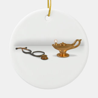 Krankenpflege-Lampe und Stethoskop Keramikornament