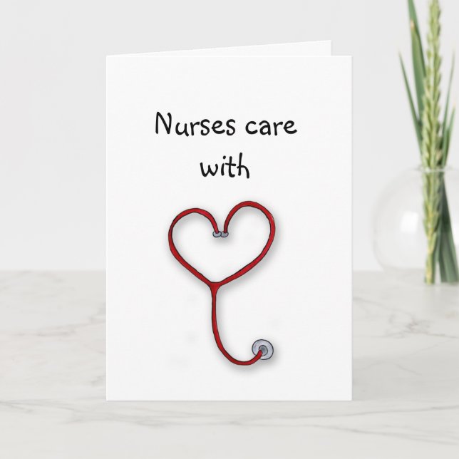 Krankenpflege mit Herz - Krankenpflege - Geschenk  Dankeskarte (Vorderseite)