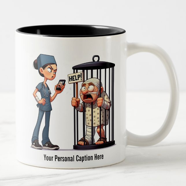 Krankenpflege Opa in Time-Out Zweifarbige Tasse (Von Creator hochgeladen)