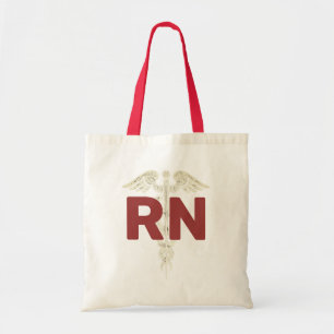 Krankenpflege RN Caduceus Burgundy Tote Bag Tragetasche
