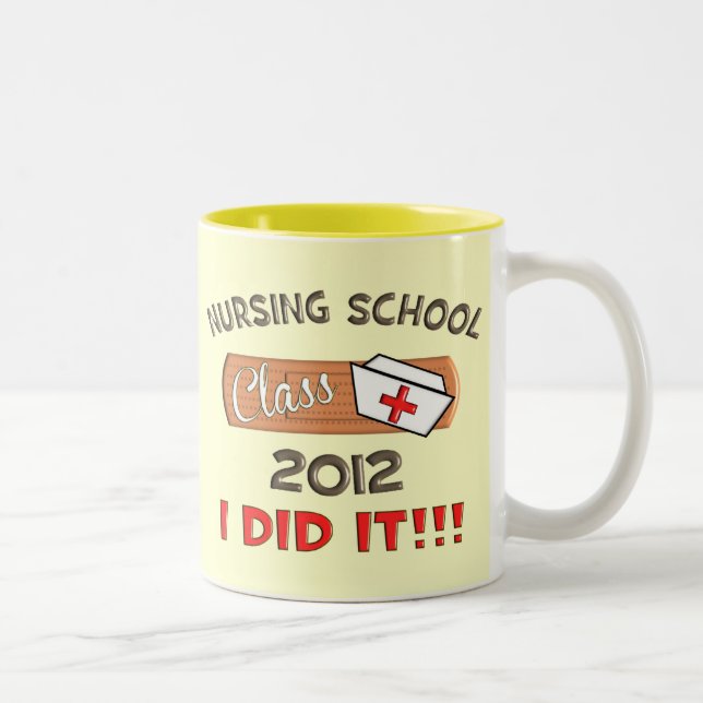 Krankenpflege-SchulAbschluss 2012 Zweifarbige Tasse (Rechts)