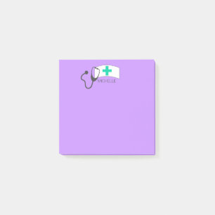 Krankenpflege Stethoskop Nurses Hat Pastel Lila Post-it Klebezettel