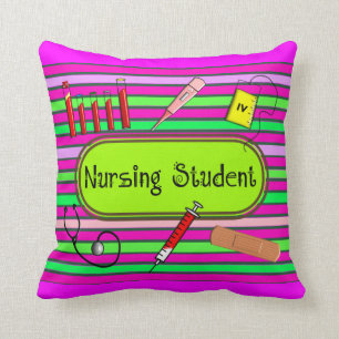 Krankenpflege-Studenten-gestreiftes Kissen
