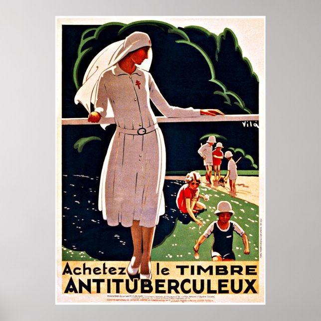 Krankenpflege und Kinder - Vintage Krankenpfleger Poster (Vorne)