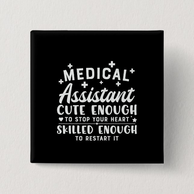 Krankenpflegeassistent Niedlich genug Button (Vorderseite)